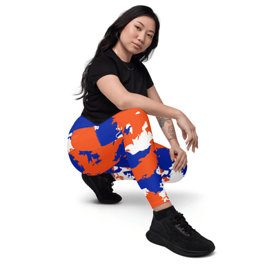 Kicxs Leggings With Pockets - Blue/Orange/White Camo 1
