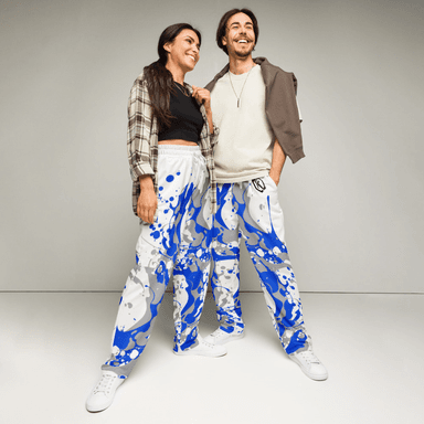 Kicxs Wide-Leg Joggers - Blue/Silver/White 1