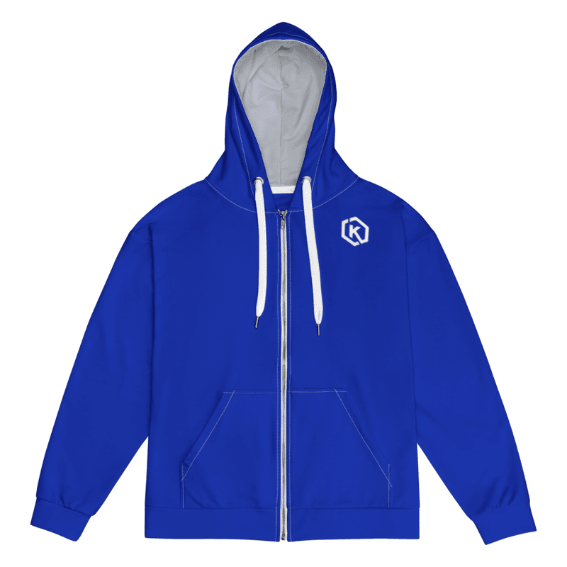 Kicxs Unisex Zip-Up Hoodie - Blue/Silver