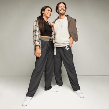 Kicxs TB Wide-Leg Joggers - Pewter/Tan 1