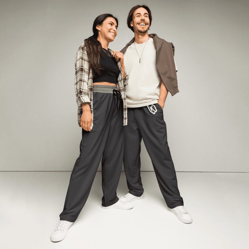 Kicxs TB Wide-Leg Joggers - Pewter/Tan