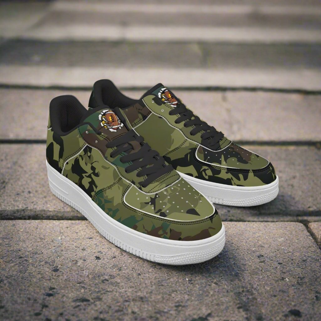 Kicxs Camouflage Low-Top Leather Sports Sneakers