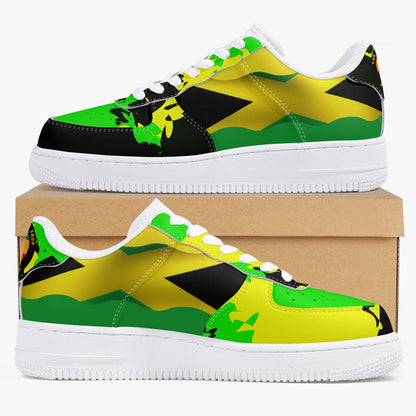 Rastaman Jamaican Flag Leather Sneakers