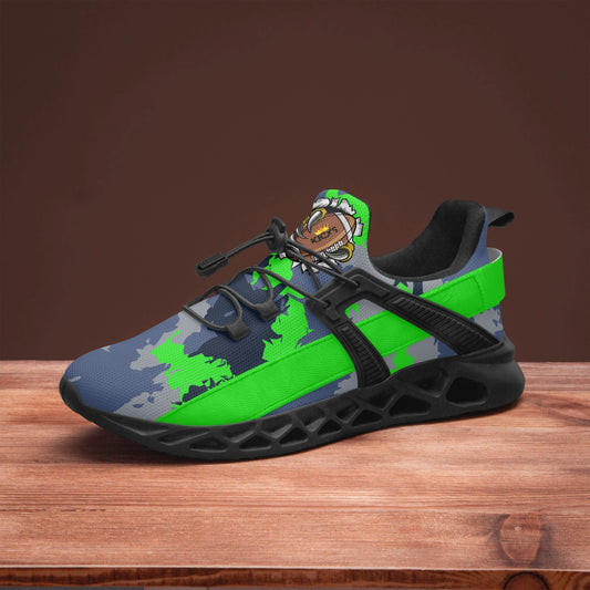 Kicxs Seahawks Camo Mesh Running Shoes