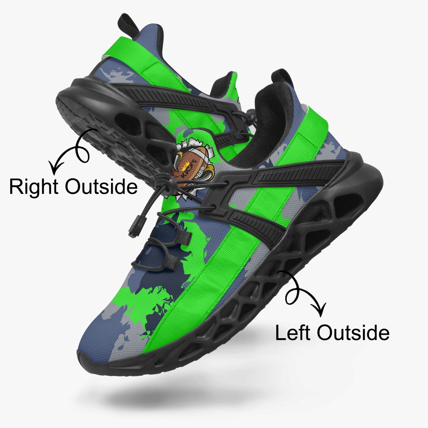 Kicxs Seahawks Camo Mesh Running Shoes