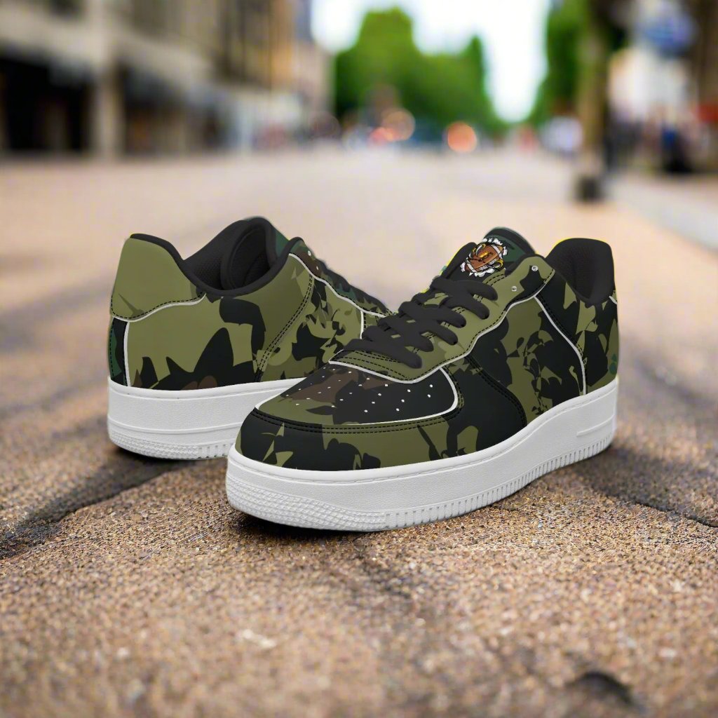 Kicxs Camouflage Low-Top Leather Sports Sneakers