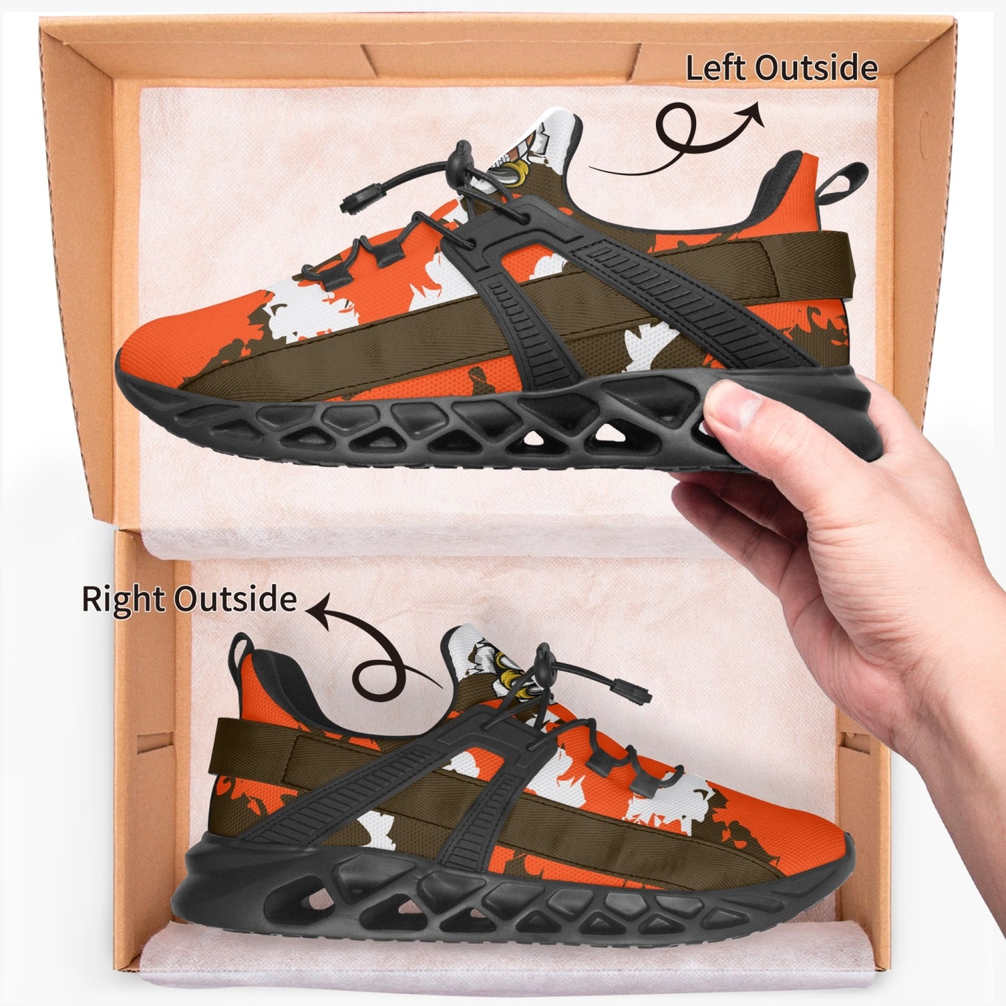 Kicxs Browns Camo Mesh Running Shoes