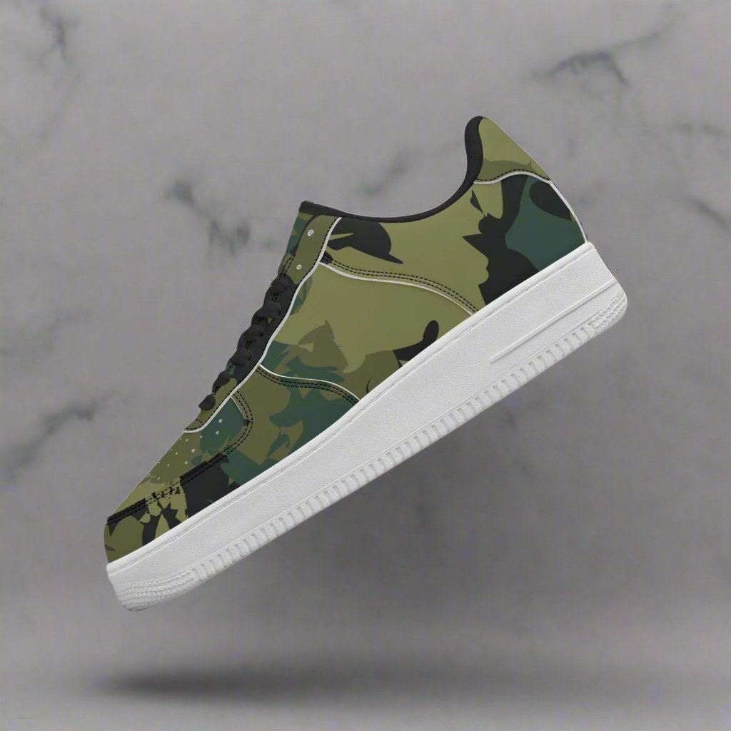 Kicxs Camouflage Low-Top Leather Sports Sneakers