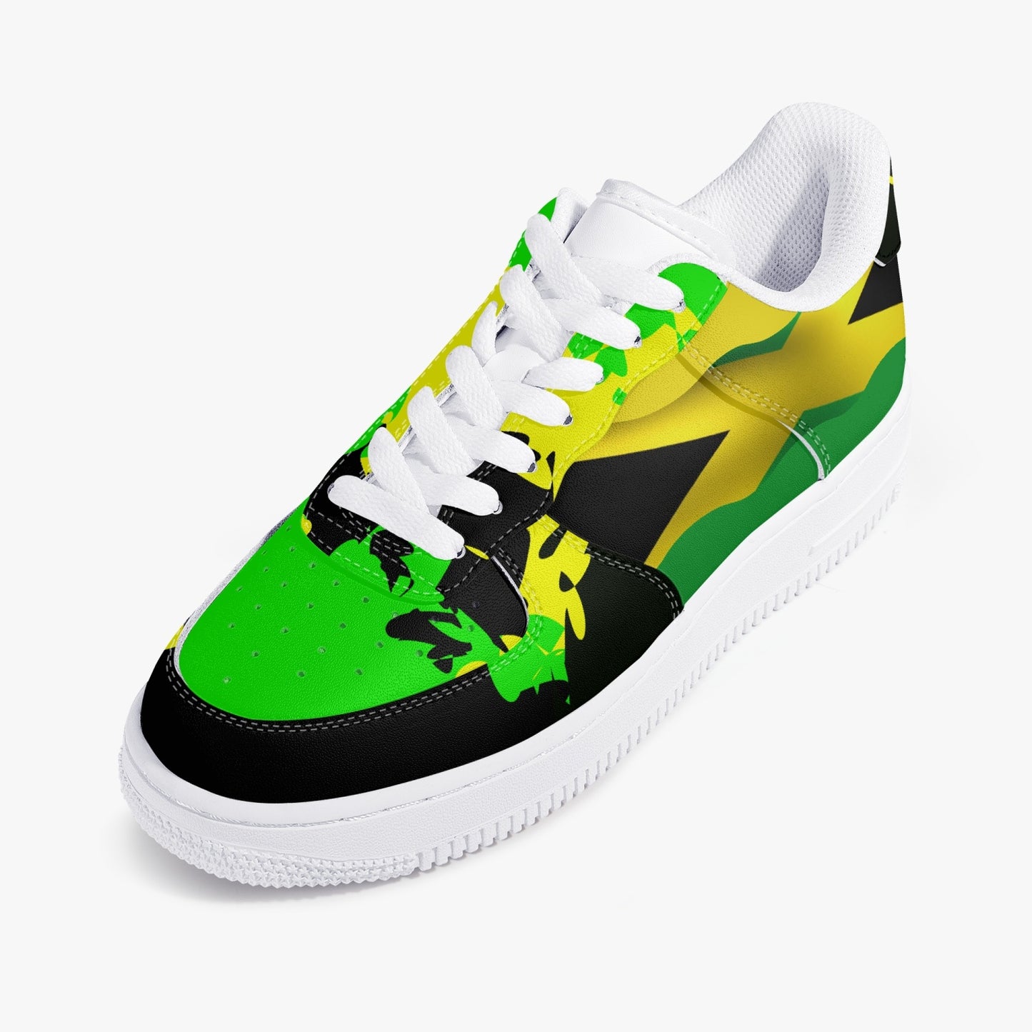 Rastaman Jamaican Flag Leather Sneakers