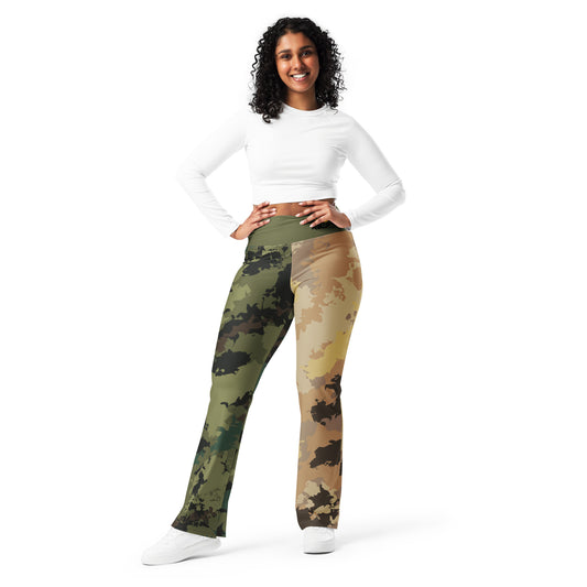 Kicxs Tu-Tone Camouflage Flare Leggings