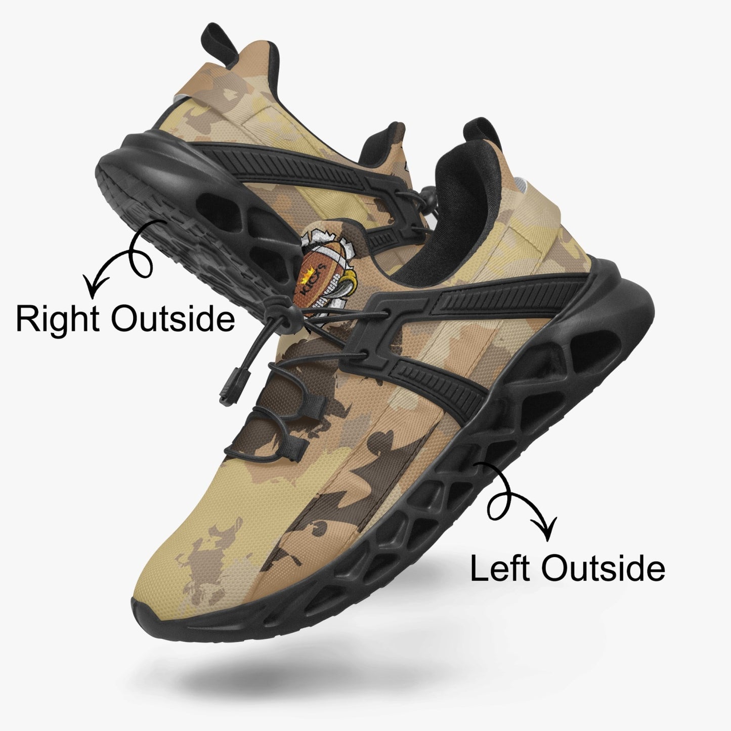 Kicxs Camouflage Mesh Running Shoes - Tan