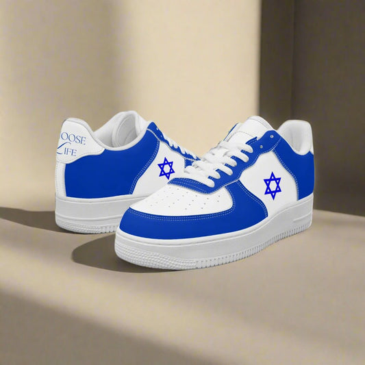 Star Of David Low-Top Leather Sports Sneakers